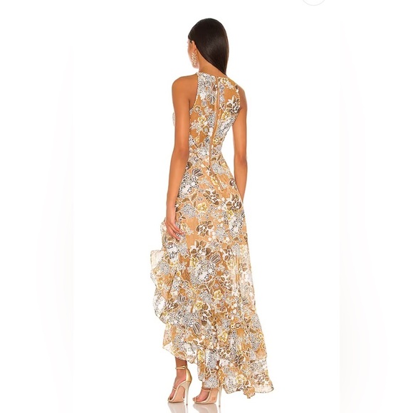 NWT Bronx And Banco Sicilia Floral Multi Lace Ruffle High-Low Gown Dress Sz XS - Picture 14 of 14
